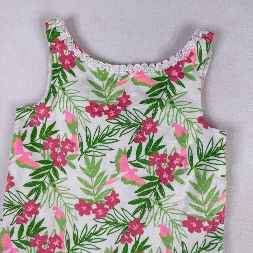Janie And Jack Tropical Dress Girls 6 Floral Trim Sleeveless Sundress Summer